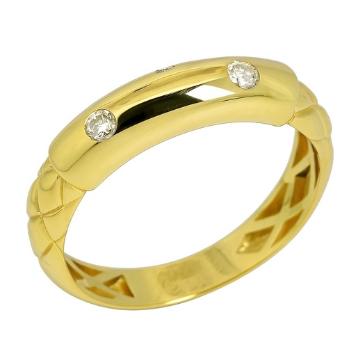[00056] GOLD RING WITH THREE CZ.