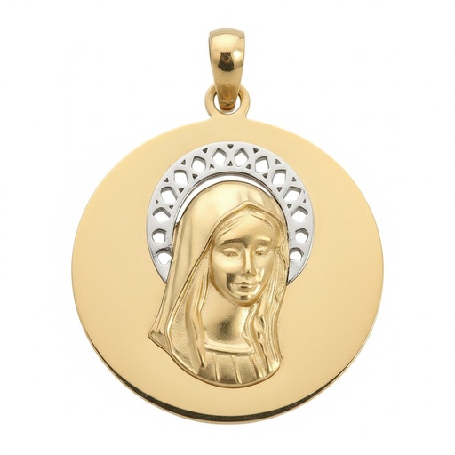 [00060] MEDALLA REDONDA VIRGEN NIÑA 19MM