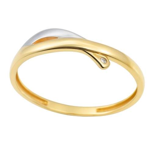 [00064S] TWO TONE GOLD RING.