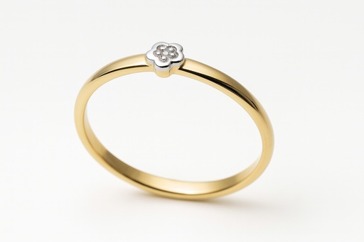 [00065S] TWO TONE GOLD FLOWER RING.