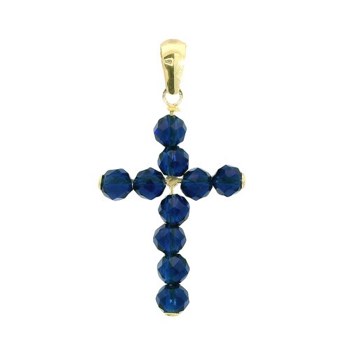 [00084Z] CRUZ BOLAS COLOR ZAFIRO DE 3MM.20x14MM.