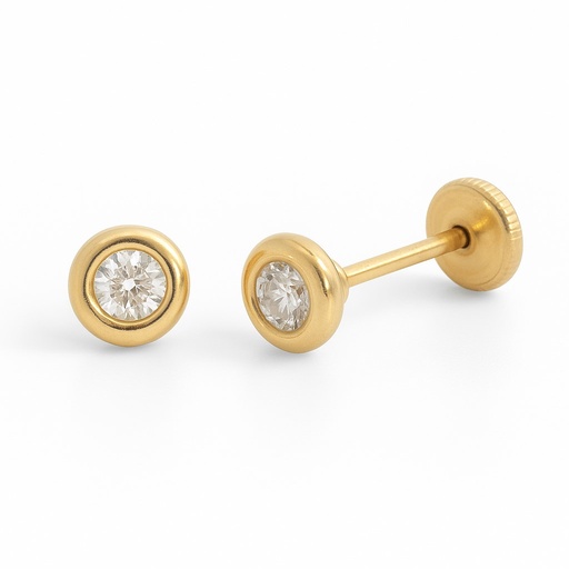 [00088] 2'5MM CZ STUD EARRINGS.SCREW BACK.
