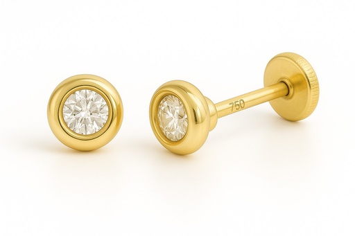 [00087] 3MM CZ STUD EARRINGS.BUTTERFLY CLASP ON PIN POST.