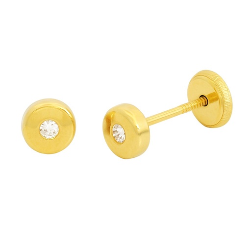 [00090] PENDIENTES REDONDO CIRCONITA DE  3MM. ROSCA.