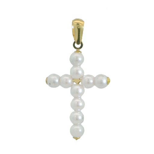 [00084] 3MM "PEARL SHELL" CROSS PENDANT.20x14MM.