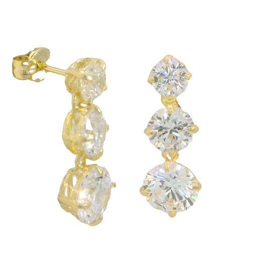 [5555P] COLGANTE TRES CIRCONITAS DE 4'5MM Y 6MM.ORO BLANCO.18MM. (copia)