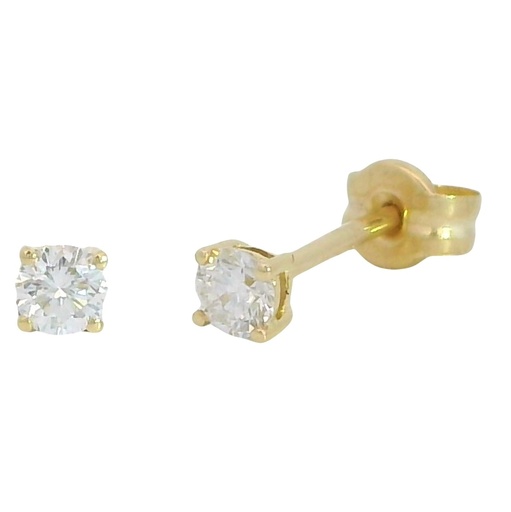 [B4122/0.20] 4MM STUD EARRINGS.DIAMONDS H-SI 1 0.20 CT TW.