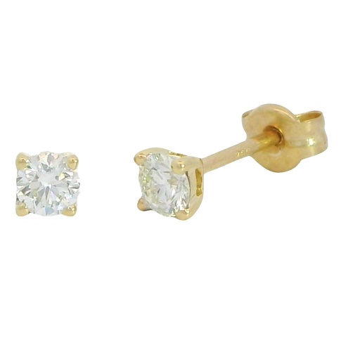 [B4122/0.26] 4MM STUD EARRINGS.DIAMONDS H-SI 1 0.20 CT TW
