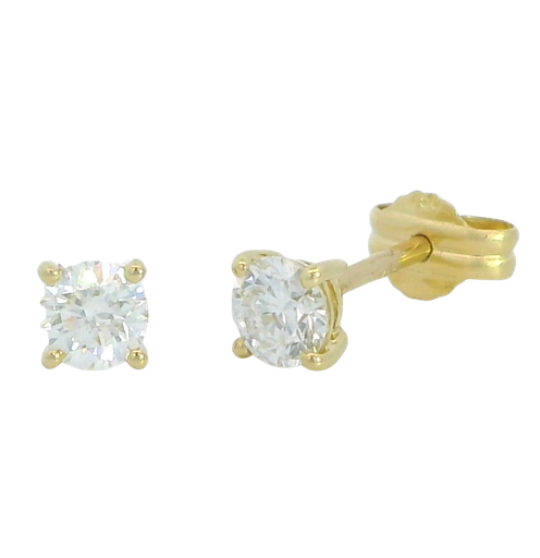 [B4122/0.40] 5MM STUD EARRINGS.DIAMONDS H-SI 1 0.40 CT TW.