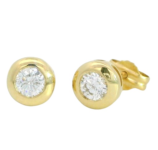 [B4121/0.32] 6MM STUD EARRINGS.DIAMONDS H-SI 0.32 CT TW.