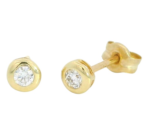 [B4121/0.10] 4MM STUD EARRINGS.DIAMONDS H-SI 0.10 CT TW 