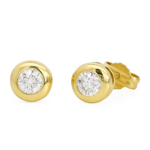 [B4121/0.50] PENDIENTES CHATON FUNDICION  6MM. BRILLANTES H-SI1  0.40 CT TW (copia)