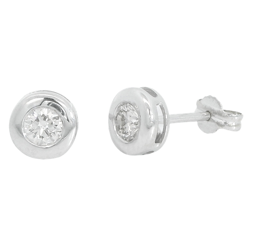 [B4121/0.50B] PENDIENTES CHATON FUNDICION  6MM. BRILLANTES H-SI1  0.50 CT TW (copia)