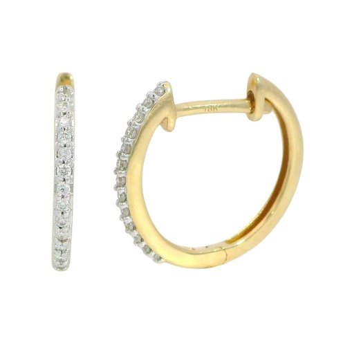 [B4198/0.10] DIAMOND HUGGIE HOOP EARRINGS.QUALITY SI.COLOR H.0.10 CT