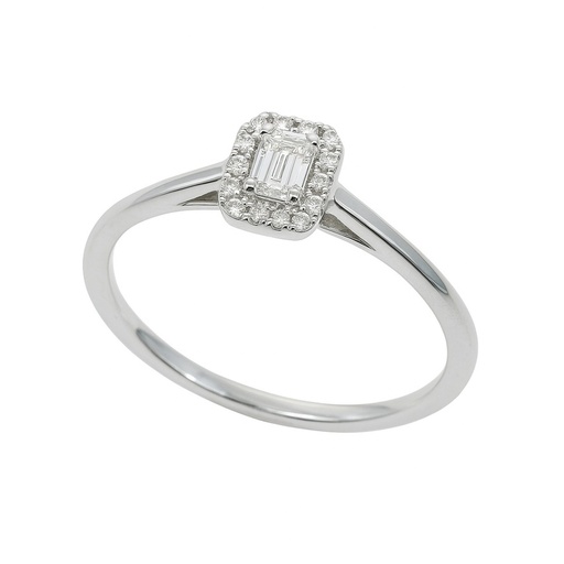 [B4200/0.17] SORTIJA  BRILLANTES DI 1 EM 0.10 CT DI 6 SI-H 0.03 6 RD SI H 0.04 CT.0.17 CT TW