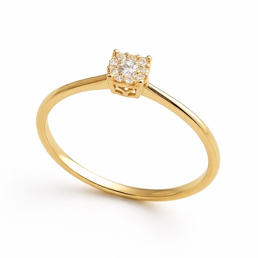 [B4142S/0.08] DIAMOND RING.QUALITY HS,COLOR H.0.15 CT TW.