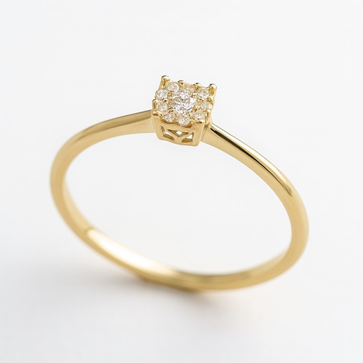 [B4142S/0.08] DIAMOND RING.QUALITY HS,COLOR H.0.15 CT TW.