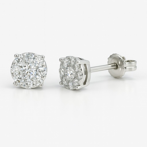 [B4208P/0.33] PENDIENTES BRILLANTES Di 2 RD 0.06 DI 18 RD SI H 0.09 CT.TW (copia)