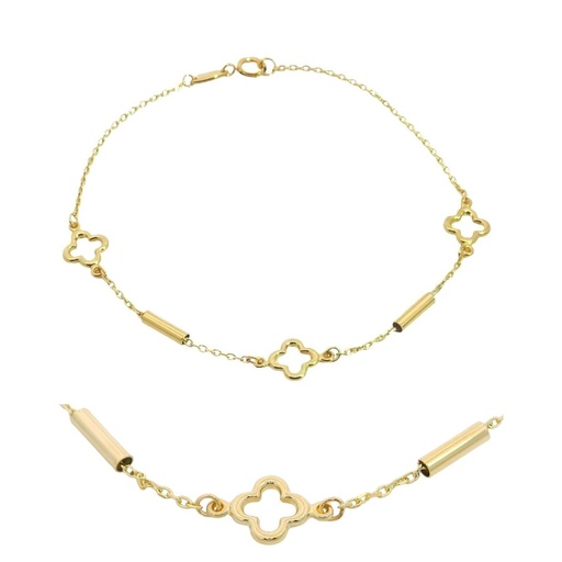 [00102PU] 17CM FLOWERS AND TUBES BRACELET.