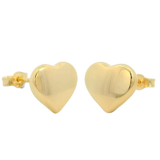 [00112] 9MM HEART STUD EARRINGS.PUSHBACK.