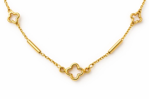 [00102] TUBES AND FLOWERS NECKLACE.45CM.