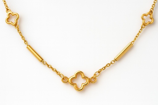 [00102] TUBES AND FLOWERS NECKLACE.45CM.