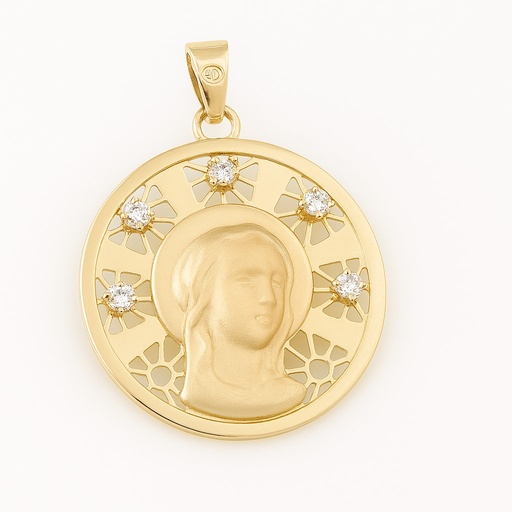[00114] 19MM ROUND VIRGIN MEDAL WITH CZ.