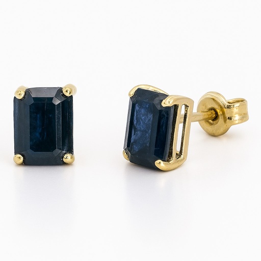 [3974Z] PENDIENTES ZAFIRO 7x5MM.PRESION.