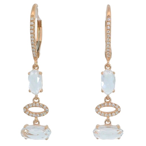 [B4209/0.12] DIAMOND AND TOPAZ LEVERBACK EARRINGS.DIAMONDS H-SI 0.12 CT TW.