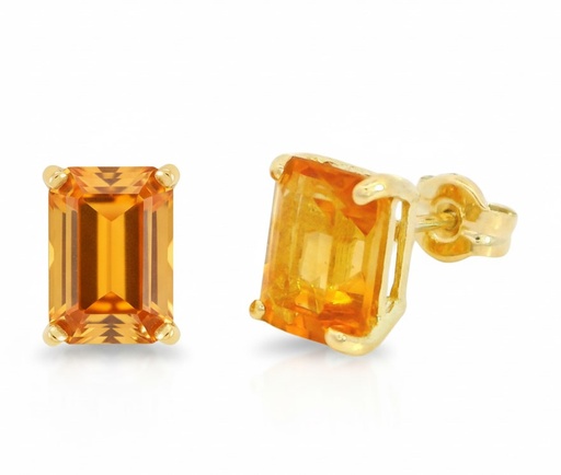 [3974C] PENDIENTES CITRINO SEMIPRECIOSO 7x5MM.PRESION.