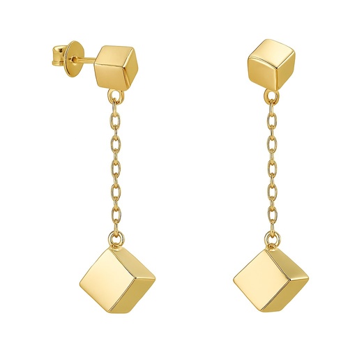 [00131P] PENDIENTES CADENA CUBOS PRESION