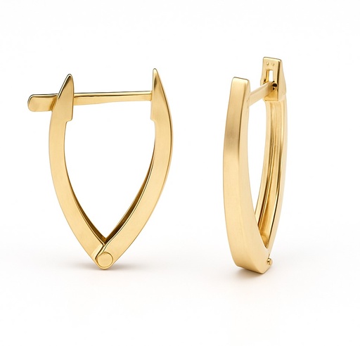 [00140] 15x2MM "V" SHAPED HOOP EARRINGS.LEVERBACK
