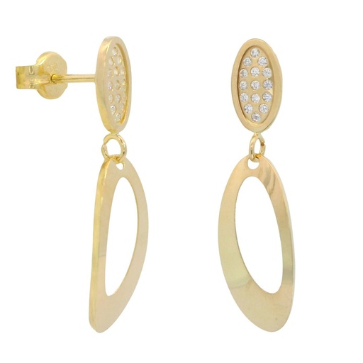 [00142] 23x6MM DANGLING EARRINGS WITH CZ.