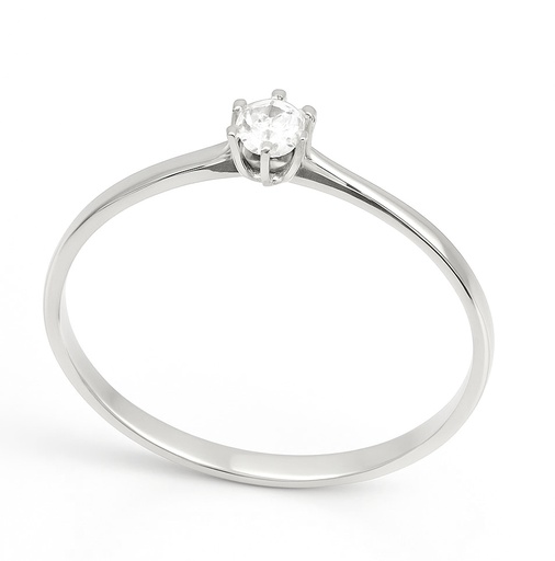 [B4182/11B] 3MM DIAMOND WHITE GOLD SOLITAIRE RING.QUALITY VS.COLOR H.0.11 CT