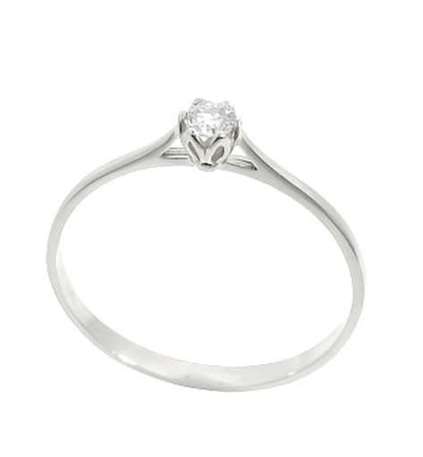 [B4211/11B] 3MM WHITE GOLD SOLITAIRE RING.QUALITY VS.COLOR H.0.11 CT