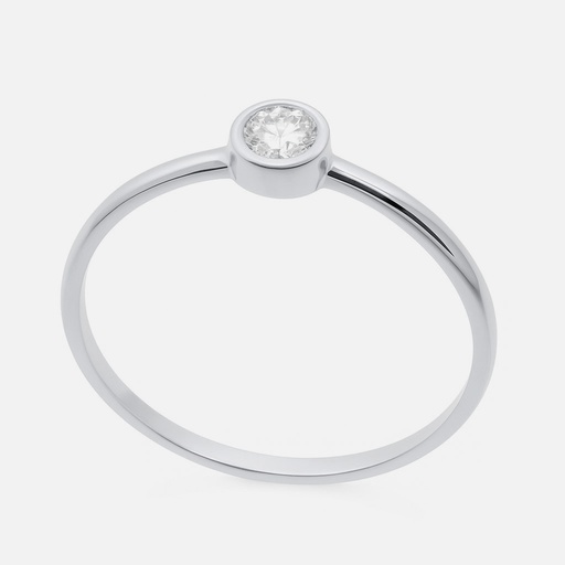 [B4214/11B] 3MM DIAMOND WHITE GOLD SOLITAIRE RING.QUALITY VS.COLOR H.0.11 CT