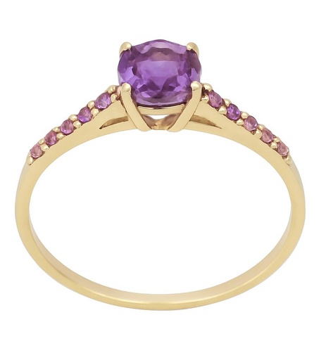 [4409AM] 5MM AMETHYST GOLD RING