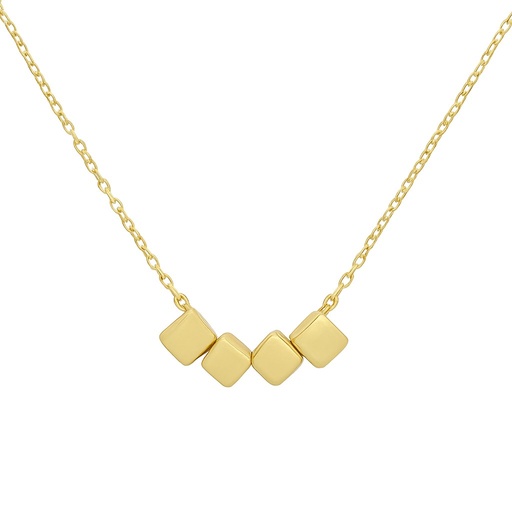 [00135] GARGANTILLA 4 CUBOS ORO AMARILLO