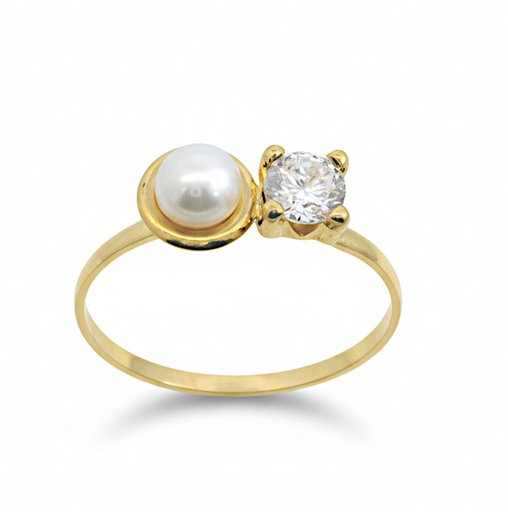 [00171/S] FRESHWATER PEARL AND CZ FIRST COMMUNION RING