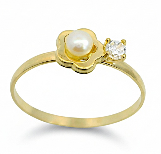[00172/S] FIRST COMMUNION FRESHWATER PEARL FLOWER RING
