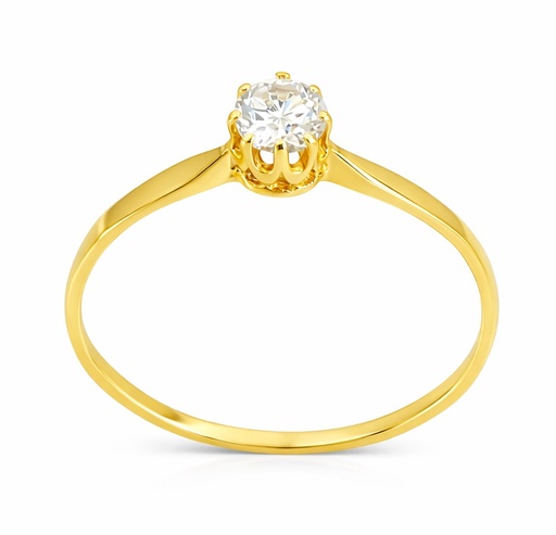 [9K3225] CZ SOLITAIRE GOLD RING.9 KARAT