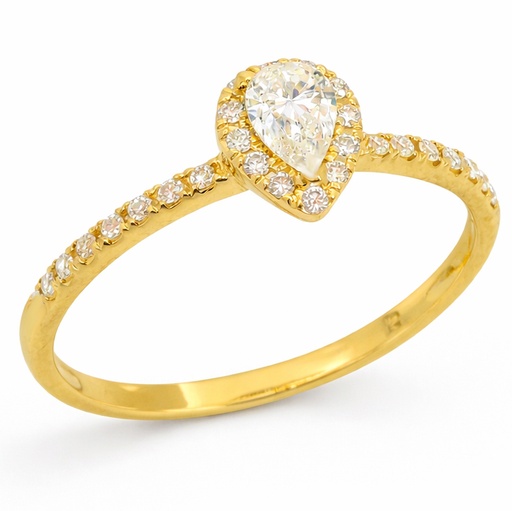 [B4220/0.43] PEAR CUT DIAMOND RING.QUALITY SI.COLOUR H. 0.43 CT TW