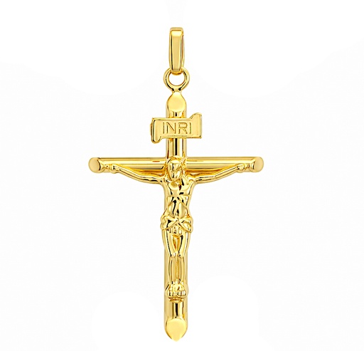 [9K0006] CRUZ  CON CRISTO 9KILATES.29x16MM.TUBO 2MM.