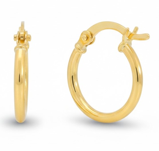 [9K0021] 19x1'5MM TUBE HOOP EARRINGS.9 KARAT