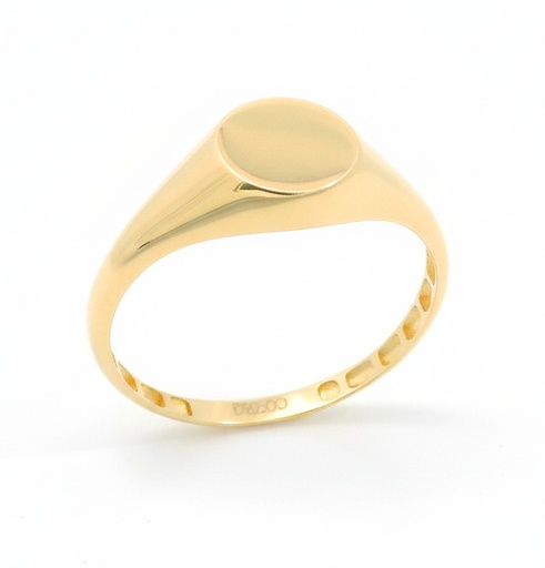 [9K0025] 9 KARAT GOLD ROUND SIGNET RING