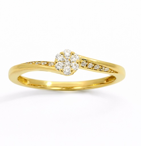 [B4225/.12] SORTIJA  BRILLANTES DI 10RD 0.09 CT 8 RD SI H 0.03 CT. 0.12 CT TW