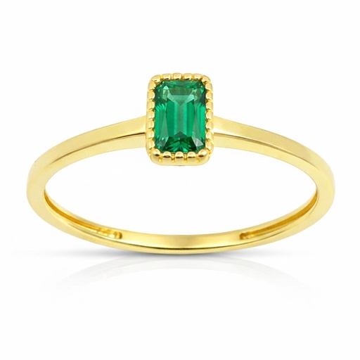 [9K0052SE] 6x4MM NANO EMERALD RING.9 KARAT