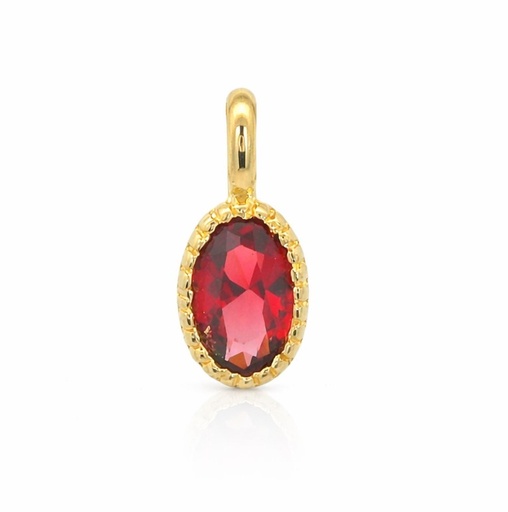 [9K0058CR] 6x4 MM NANO GARNET PENDANT.9 KARAT