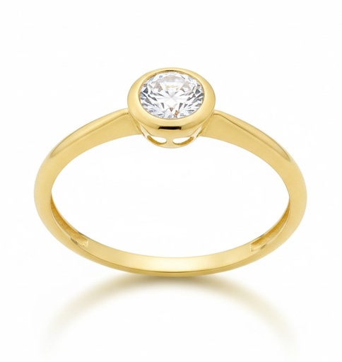 [9K0060S] 5'5MM ROUND CZ RING.9 KARAT