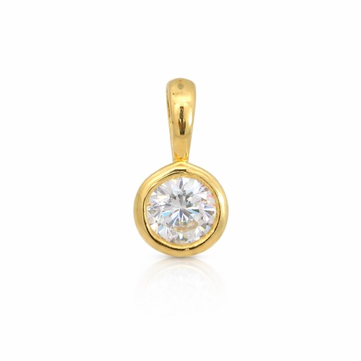 [9K0060C] 5'5MM CZ ROUND PENDANT.9 KARAT